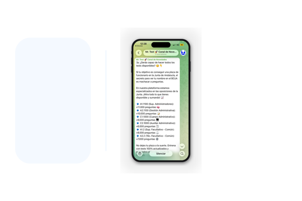 Canal de Telegram para oposiciones de la Administración de la Junta de Andalucía